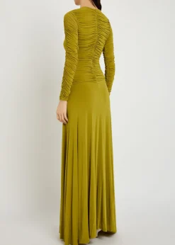 Eira ruched stretch-jersey maxi dress