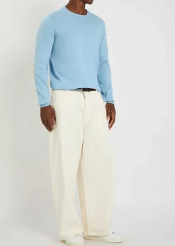 Elbow patch cotton and cashmere-blend jumper