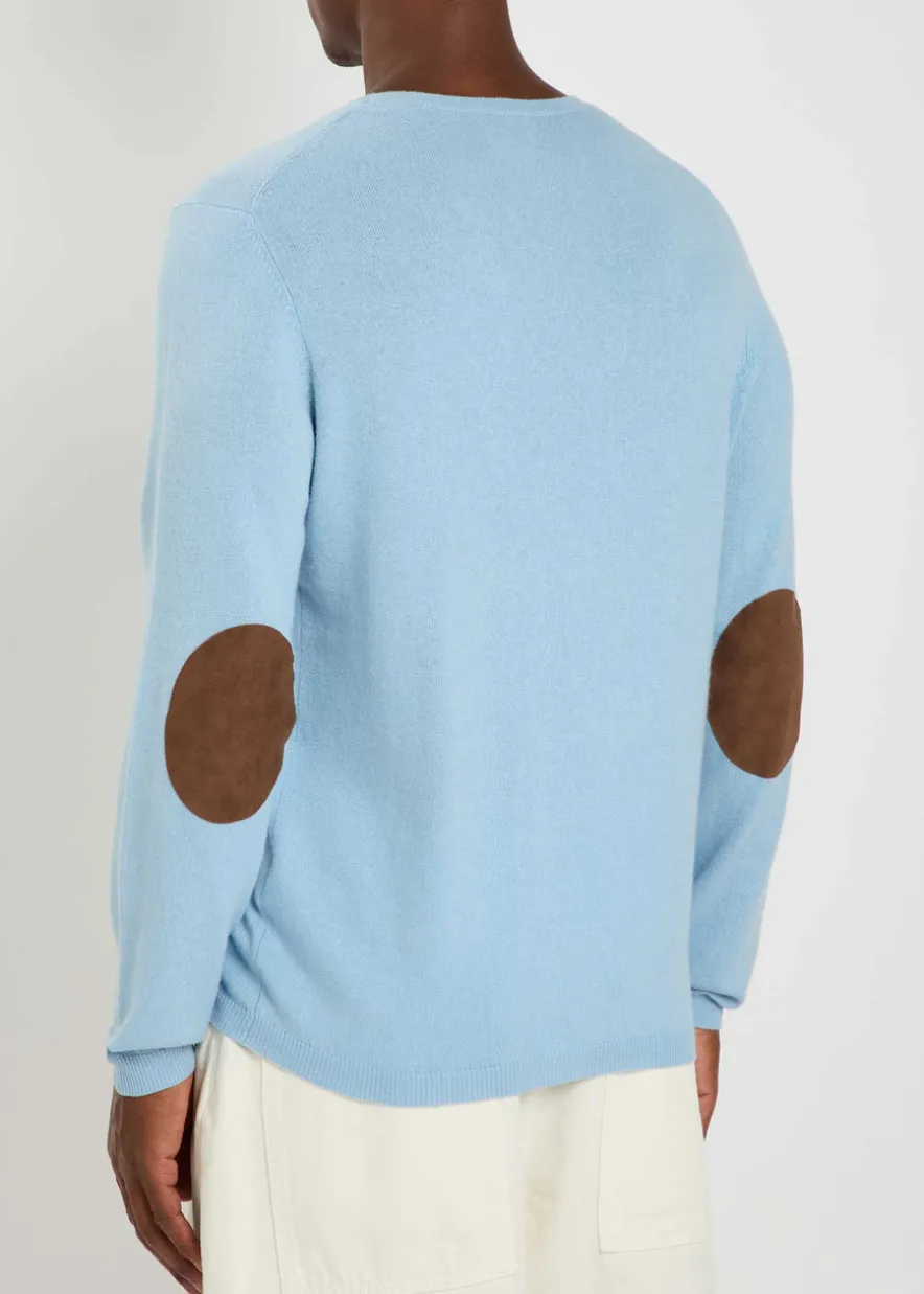 Elbow patch cotton and cashmere-blend jumper