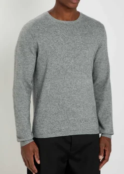 Elbow patch cotton and cashmere-blend jumper