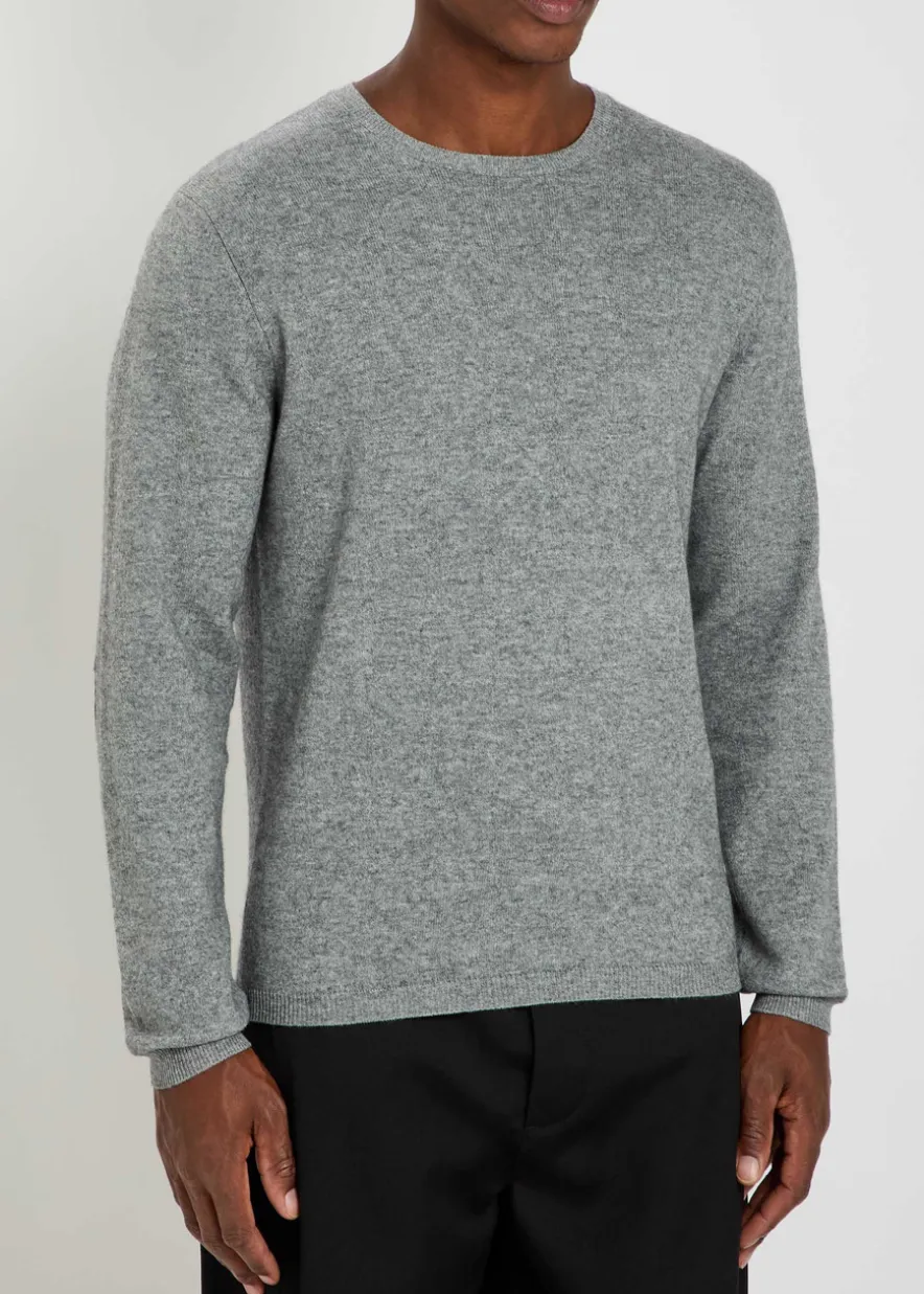 Elbow patch cotton and cashmere-blend jumper