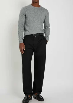 Elbow patch cotton and cashmere-blend jumper