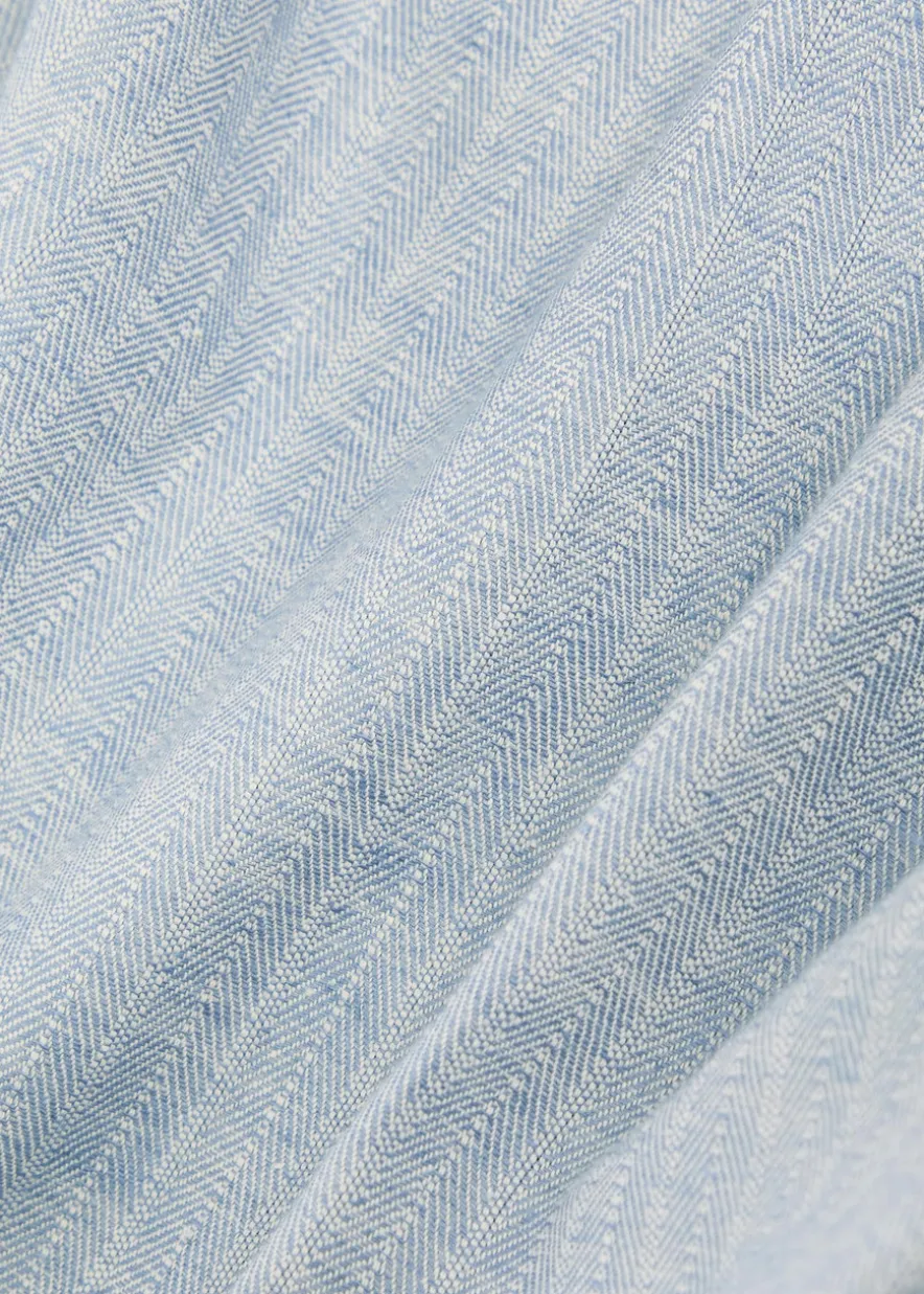 Eldon striped cotton and linen-blend jacket