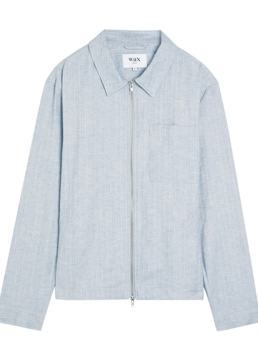 Eldon striped cotton and linen-blend jacket