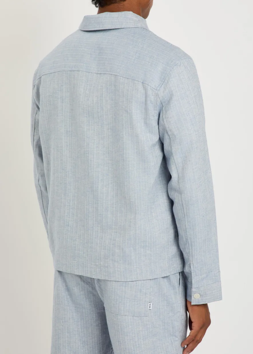 Eldon striped cotton and linen-blend jacket
