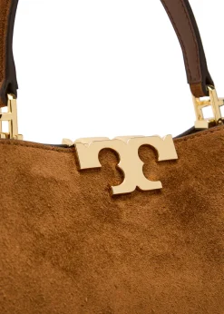 Eleanor mini T-logo suede top handle bag