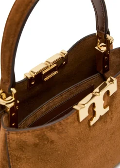 Eleanor mini T-logo suede top handle bag