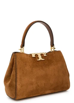 Eleanor mini T-logo suede top handle bag