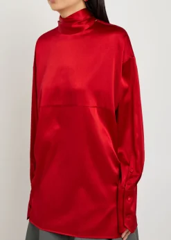 Elide scarf-effect stretch-silk blouse