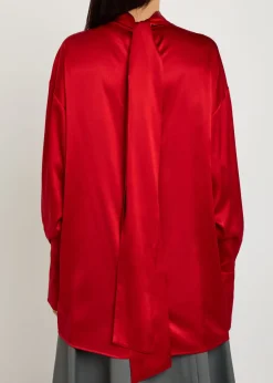 Elide scarf-effect stretch-silk blouse