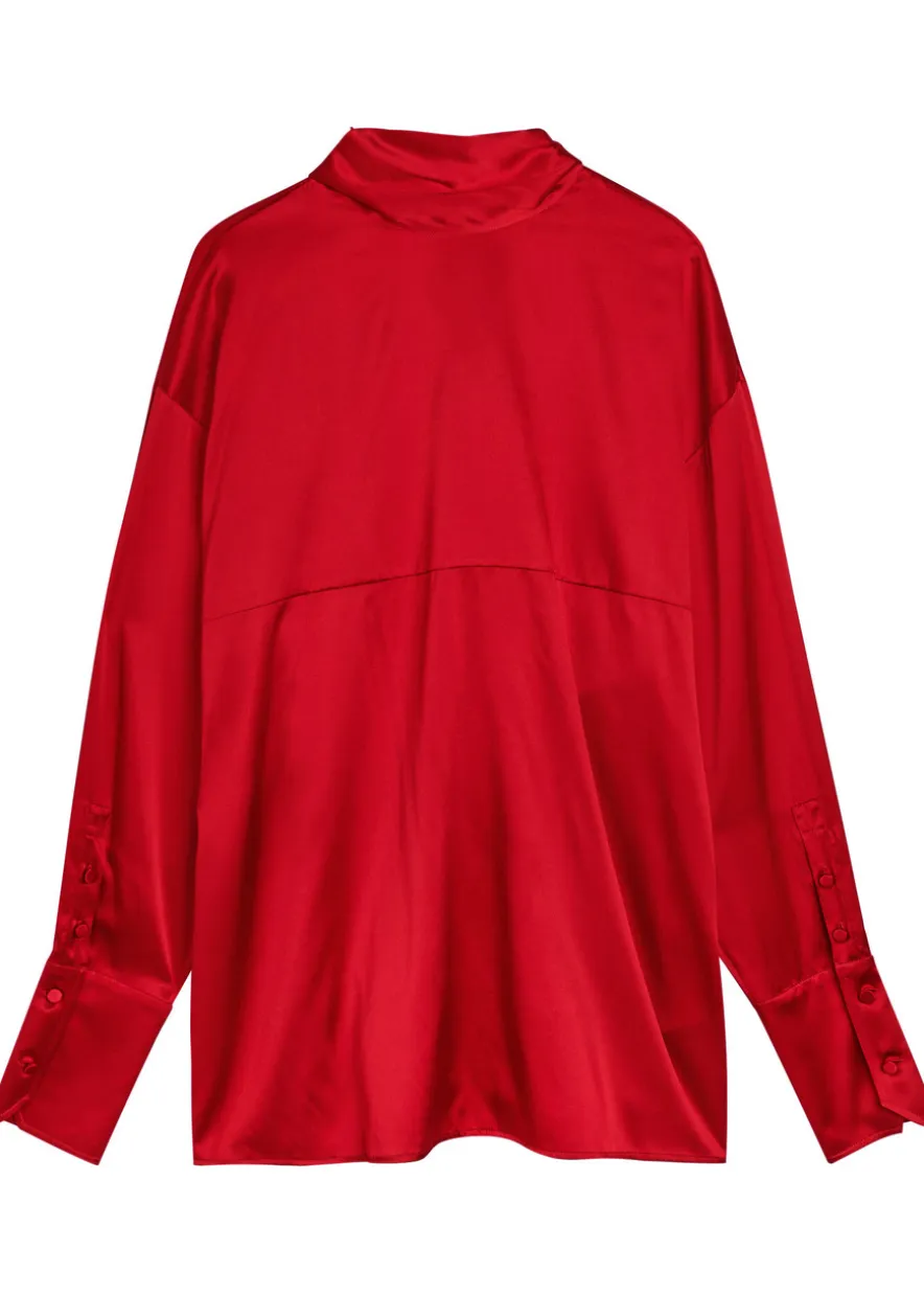 Elide scarf-effect stretch-silk blouse