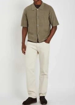 Elijah straight-leg cotton-blend trousers