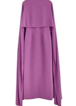 Elina cape-effect crepe gown