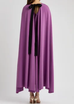 Elina cape-effect crepe gown