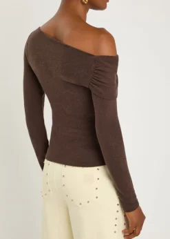 Elio off-the-shoulder knit top