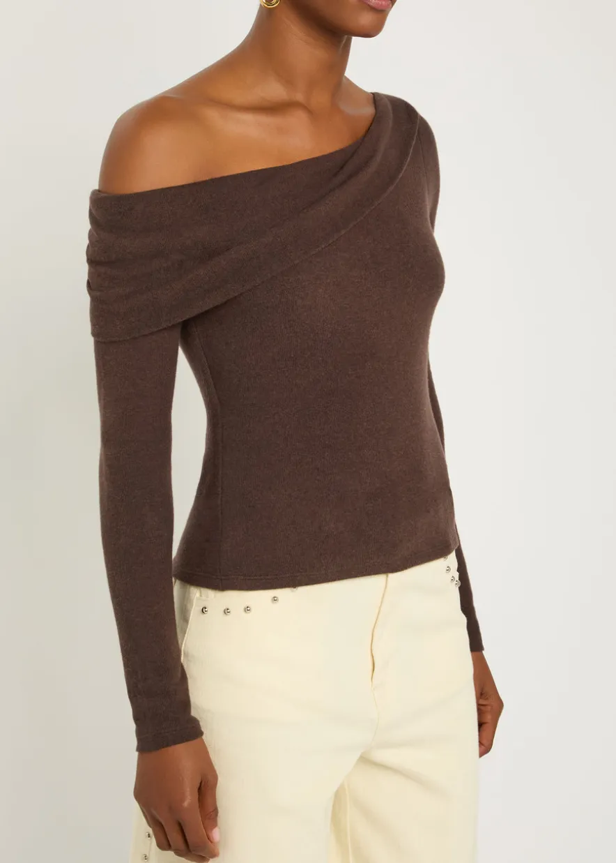 Elio off-the-shoulder knit top