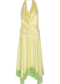 Elira lace-trim stretch-silk midi dress