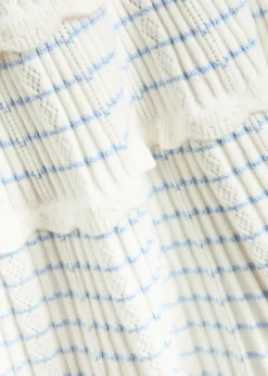 Elisavette striped pointelle knit mini dress