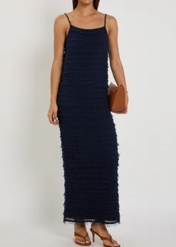 Elizabeth open-weave knit maxi dress