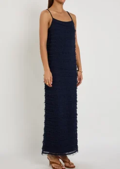 Elizabeth open-weave knit maxi dress