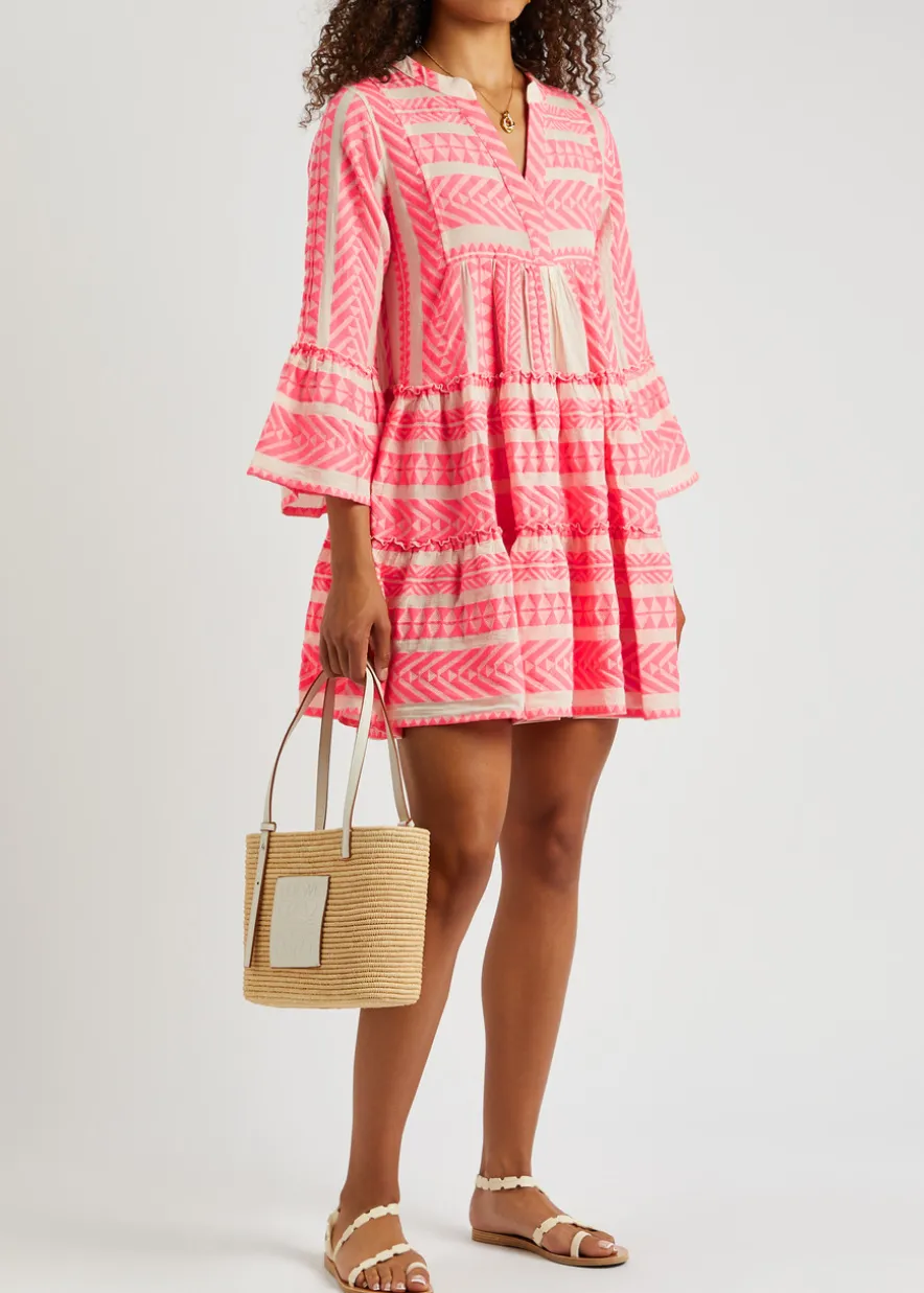 Ella embroidered cotton-blend mini dress