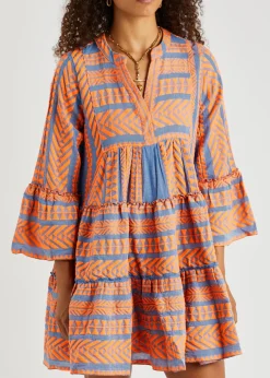Ella embroidered cotton-blend mini dress