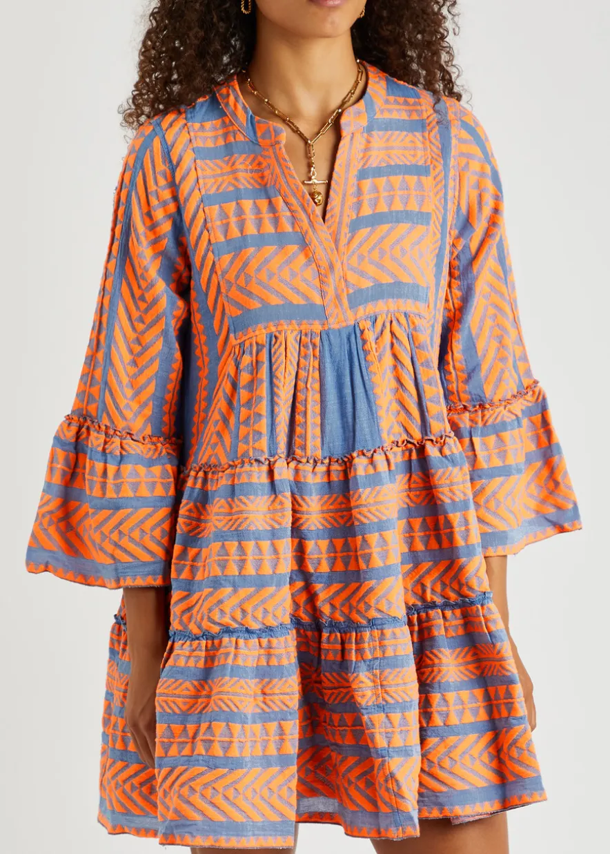 Ella embroidered cotton-blend mini dress