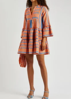 Ella embroidered cotton-blend mini dress