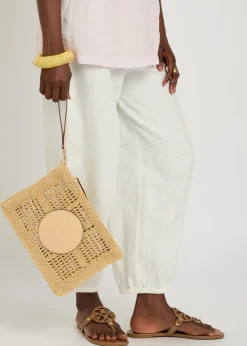 Ella raffia clutch
