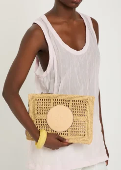 Ella raffia clutch