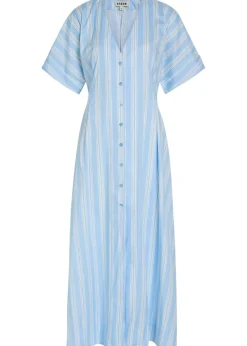 Elle striped stretch-cotton midi dress