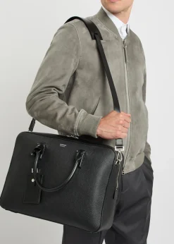 Elliot grained leather briefcase