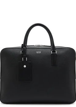 Elliot grained leather briefcase
