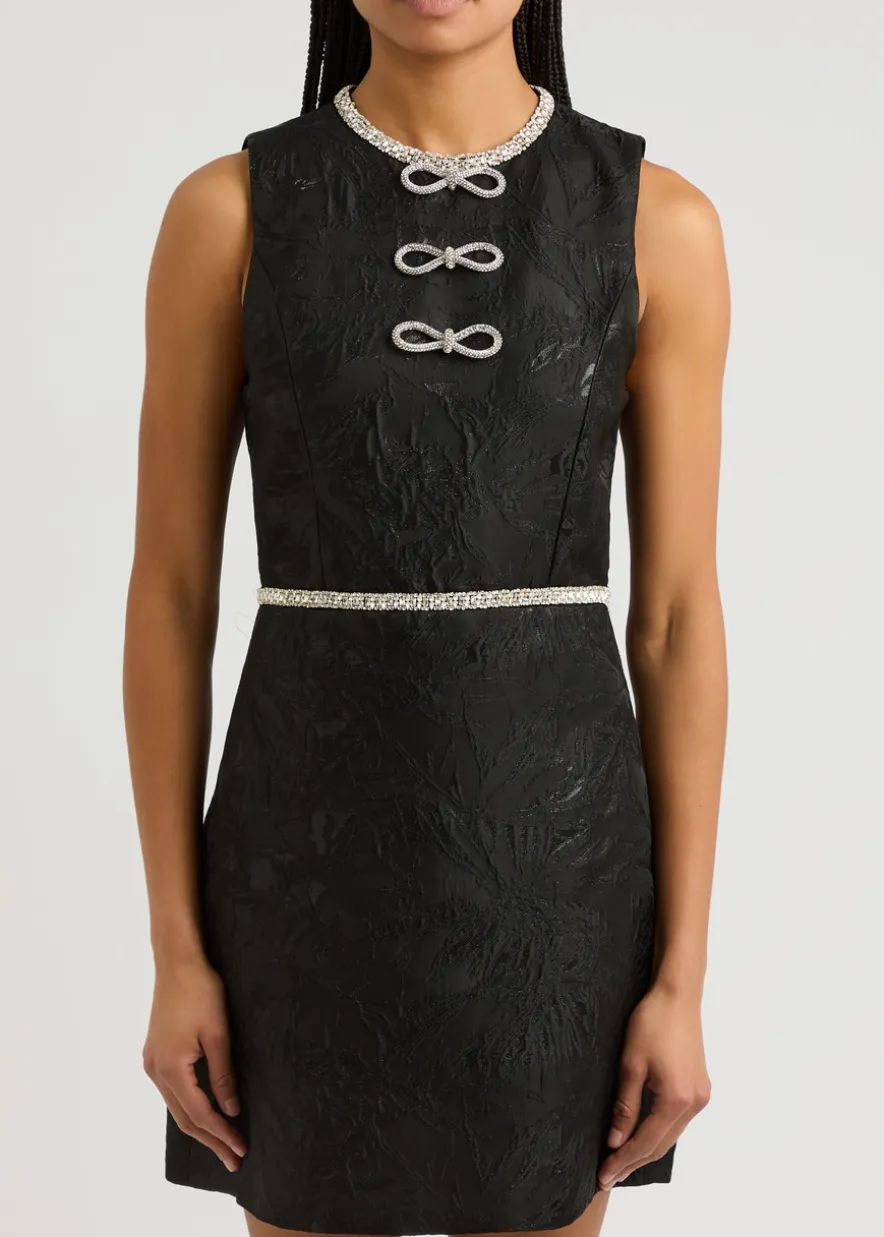 Ellis embellished jacquard mini dress