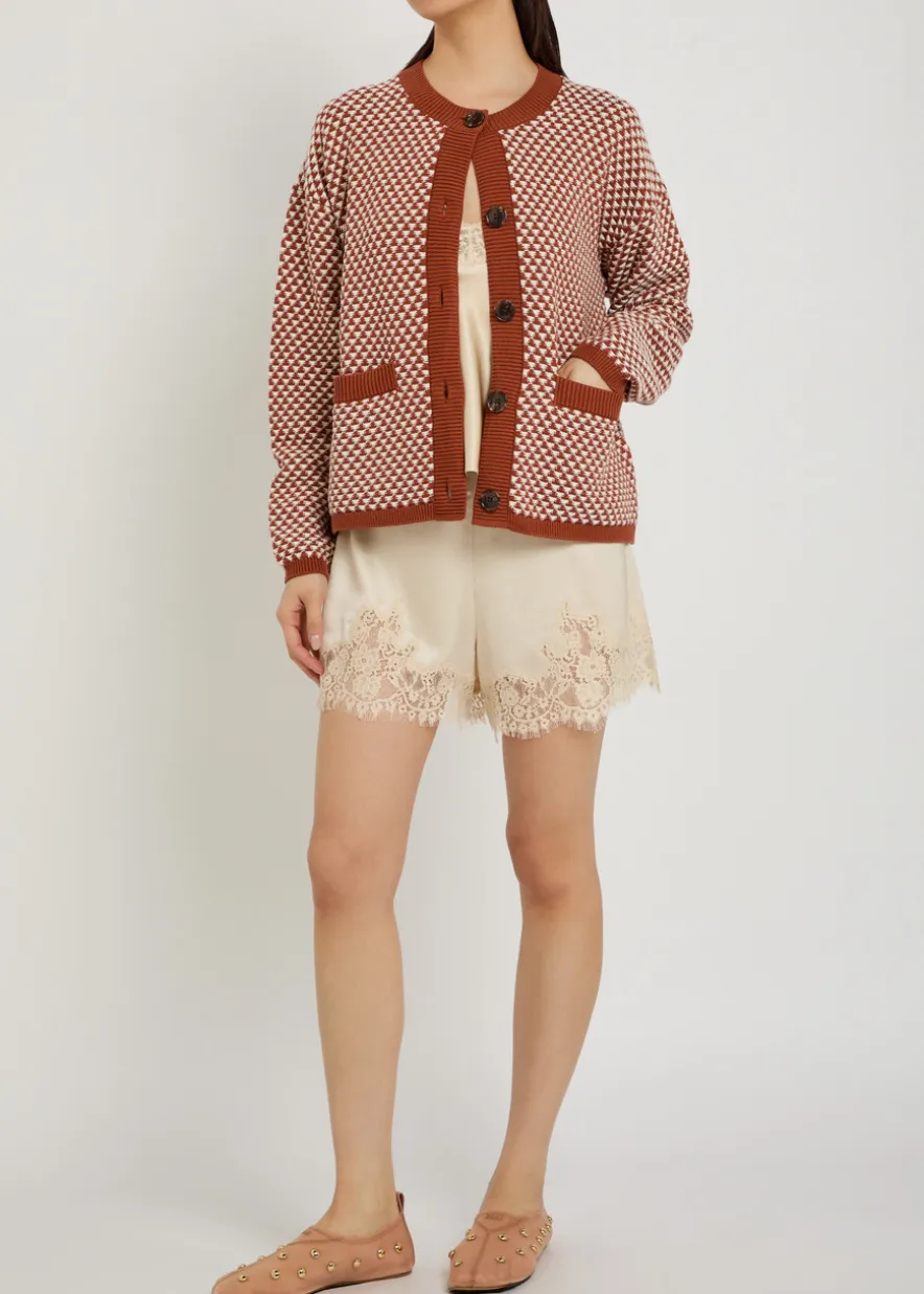 Elmwick patterned cotton-knit cardigan
