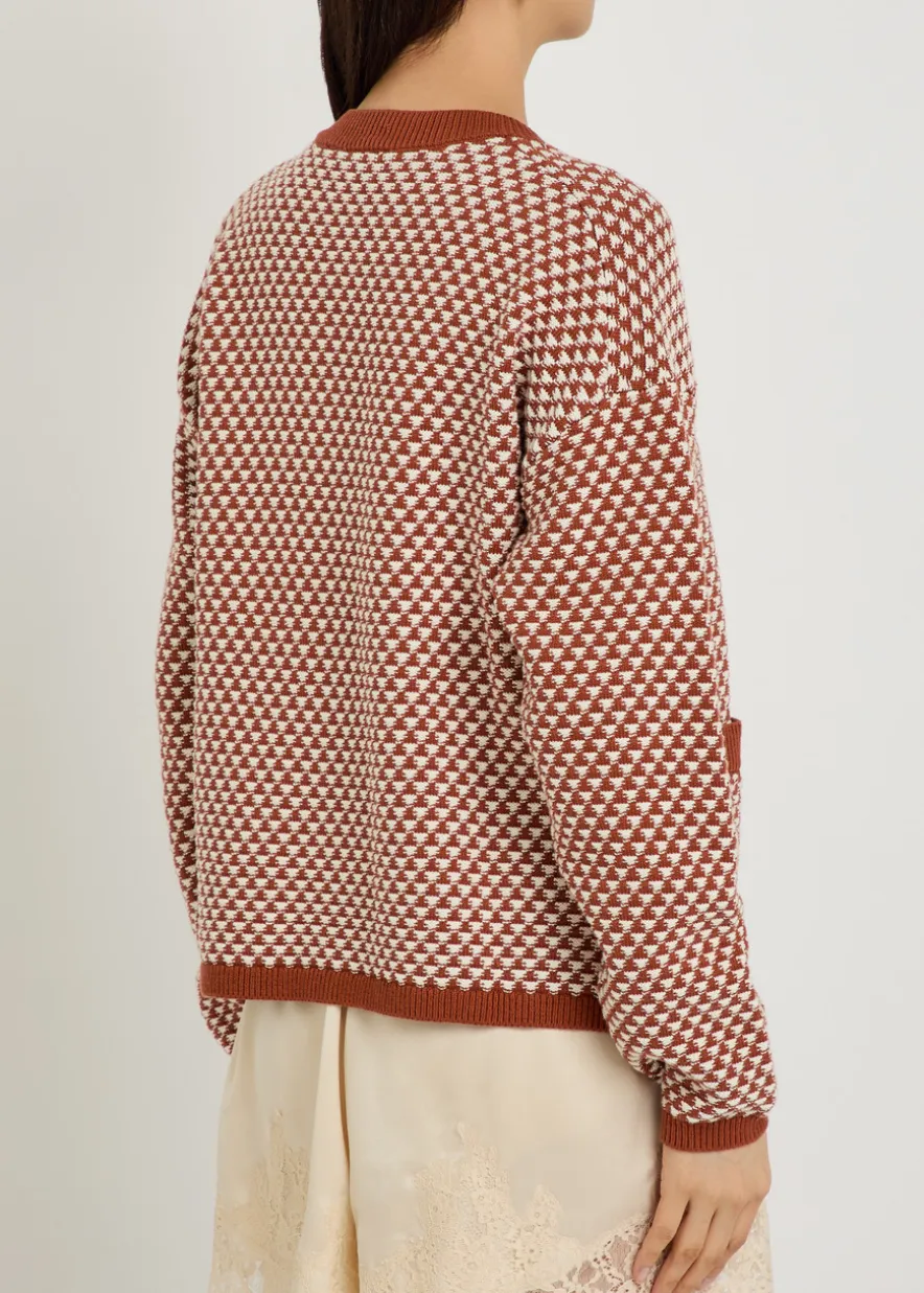 Elmwick patterned cotton-knit cardigan