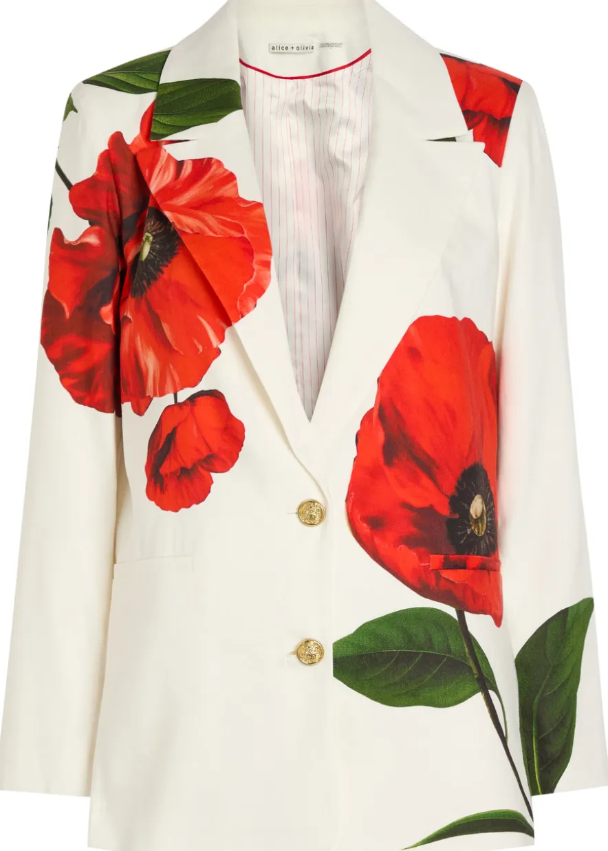 Elna floral-print linen-blend blazer