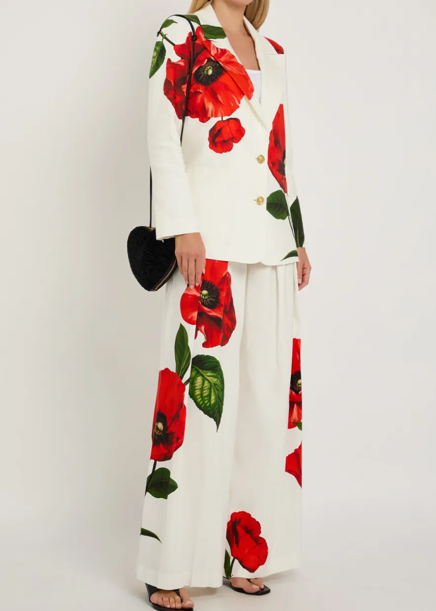 Elna floral-print linen-blend blazer