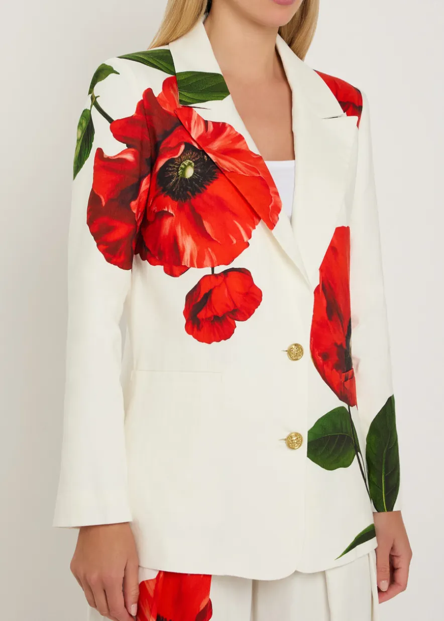 Elna floral-print linen-blend blazer
