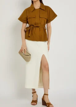 Eloise belted cotton jacket