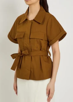Eloise belted cotton jacket