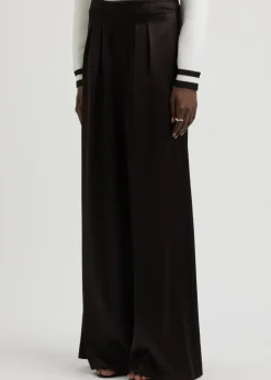Eloise wide-leg satin trousers