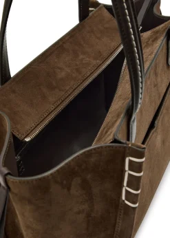 Elongated Loafer suede tote bag