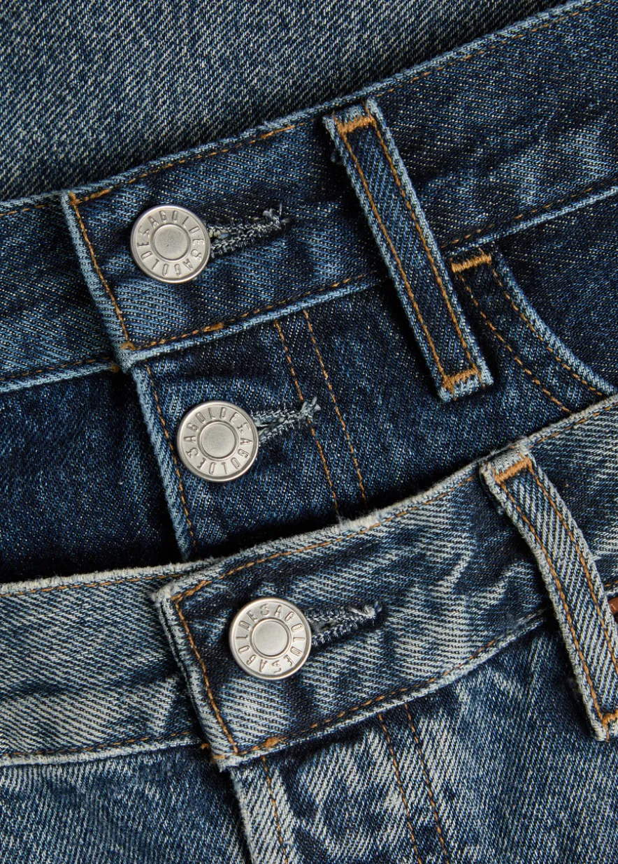 Elson layered straight-leg jeans