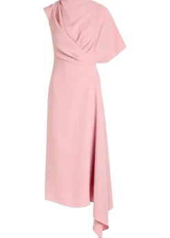 Elva gathered crepe midi dress