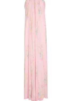 Emara floral strapless chiffon maxi dress