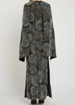 Embellished cape gown