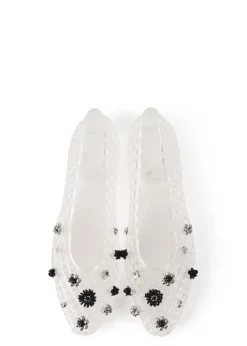 Embellished jelly ballet flats