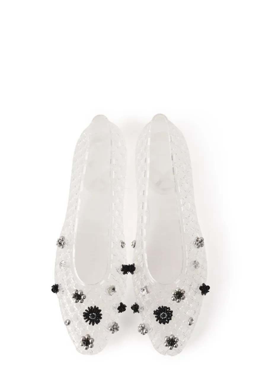 Embellished jelly ballet flats
