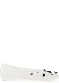 Embellished jelly ballet flats